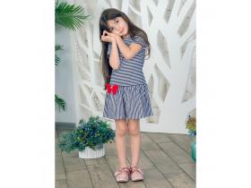 Платье (полоса) синее арт.1426