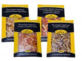 Кальмары, мидии и морской коктейль в соусе