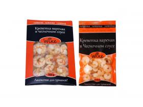 Креветки вареные в соусе и копченые в панцире