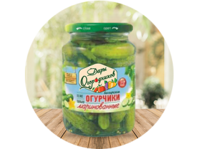 Огурчики маринованные в стеклобанке