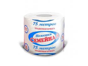 Туалетная бумага однослойная Неженка Семейная 75 метров
