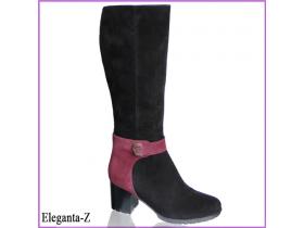 Замшевые женские сапоги Eleganta-Z_черный