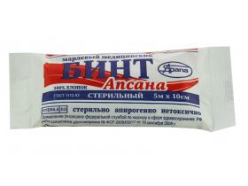 Бинт марлевый медицинский(стерильный/ нестерильный; индивид.упак.) 5м*10см; 7м*14см, 100% хлопок