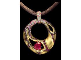Подвески с рубином ТМ «Luxury Diamond»