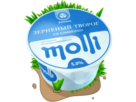 Зернистый творог со сливками