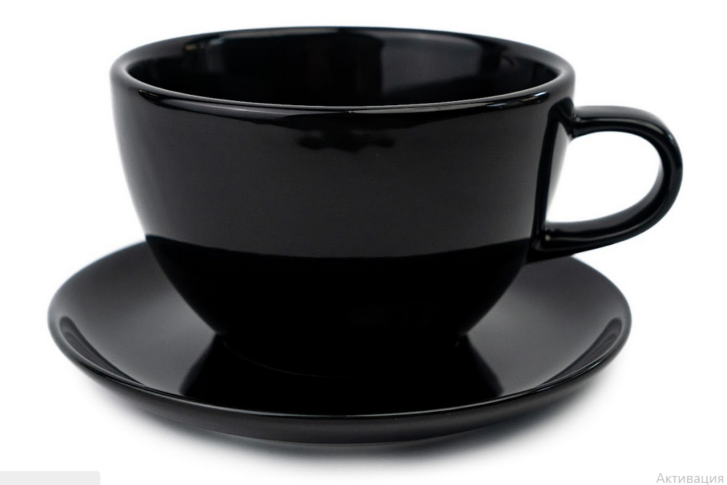 Кофейная пара RISE BASE 320мл черная (фарфор)