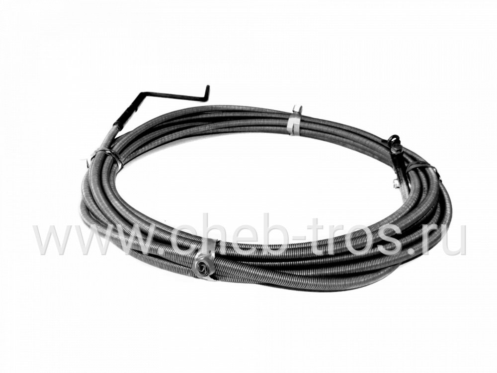 Сантехнический канализационный трос для прочистки труб ТС-20, L-10 м Чебтрос 