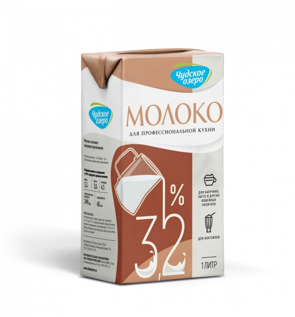 Молоко для капучино “чудское озеро” 3,2%, 1 литр