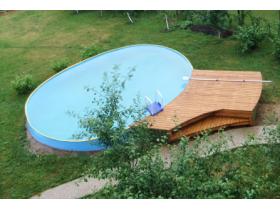 Бассейн ГарденПласт овальный 4.8×2.4м высота 1.25м.