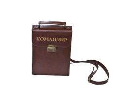 Набор в сумке-кейсе из натуральной кожи «Командир» (на 2 персоны) арт. 221КК2